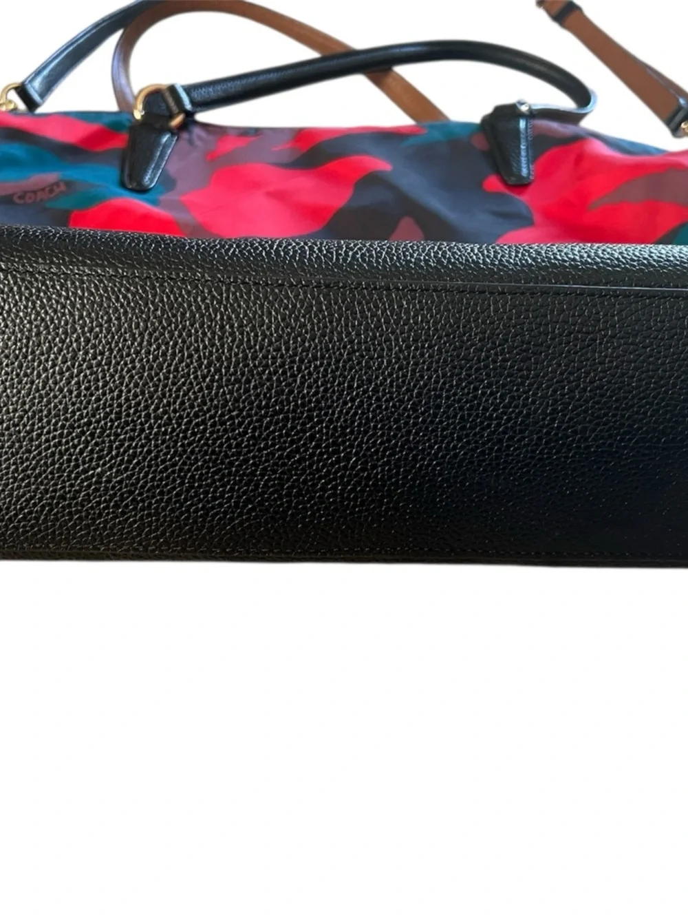 Coach MultiColor Camouflage Nylon and Leather Satchel
